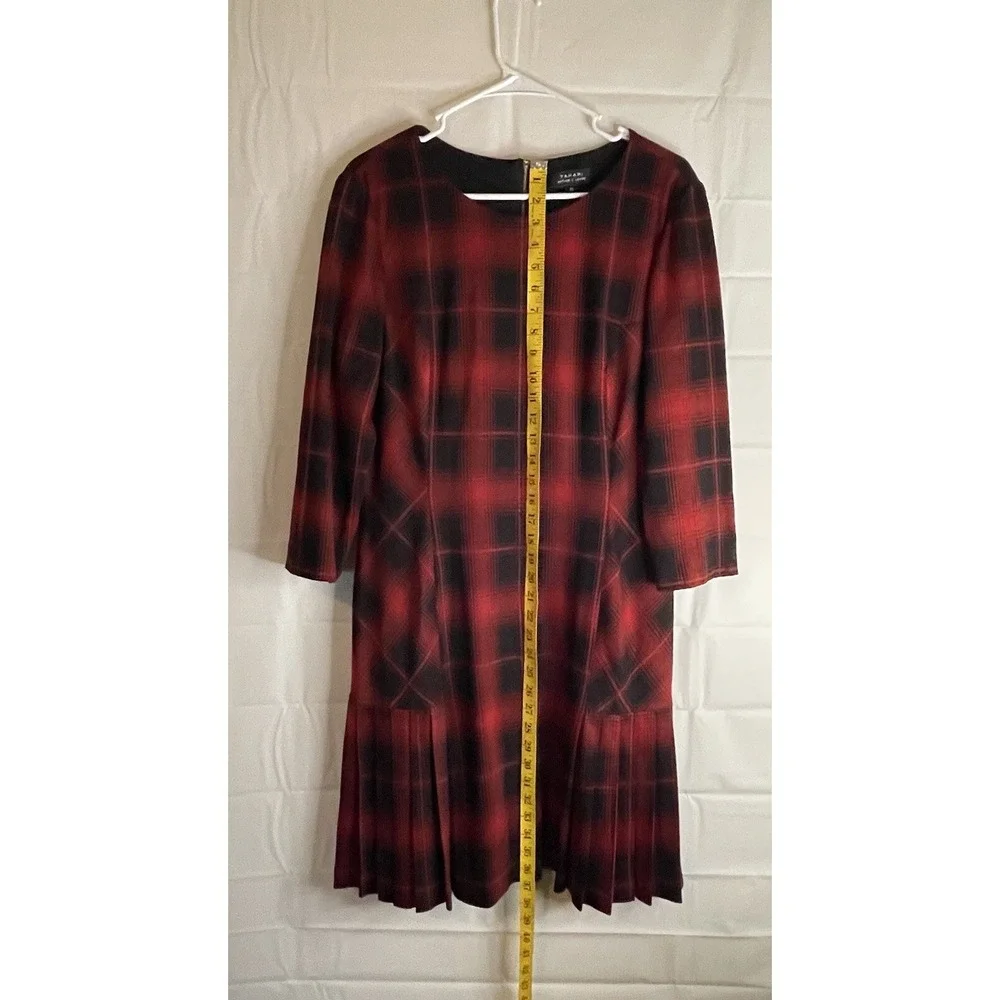 Tahari‎ Red Plaid Dress Size 12